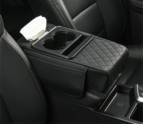 Multi-Functional Leather Car Armrest Organizer