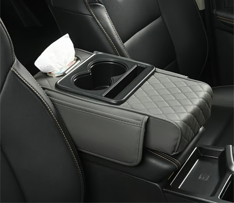 Multi-Functional Leather Car Armrest Organizer