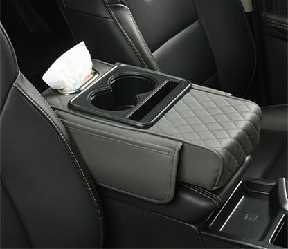 Multi-Functional Leather Car Armrest Organizer