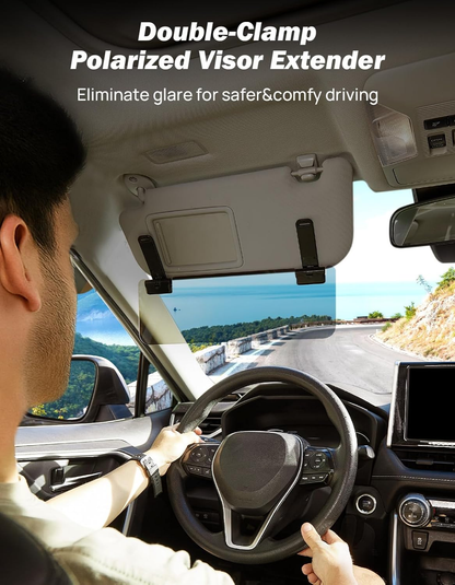 Car Sun Visor Extender with Polarized Glare Protection